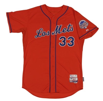 2013 Matt Harvey Game Worn New York Mets "Los Mets" Orange Alternate Jersey (MLB Authenticated)